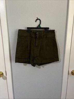 High-Rise Olive Green Women's Shorts